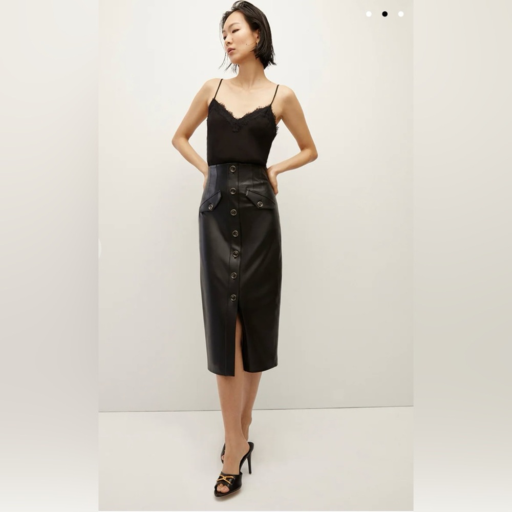 Veronica Beard BARRIE VEGAN LEATHER SKIRT
